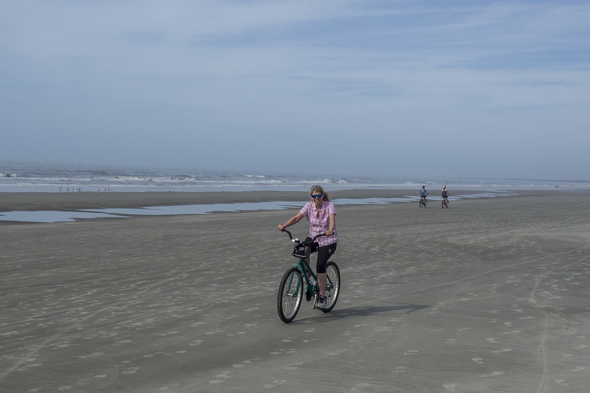 Cycling on the beach on Kiawah Island Charleston