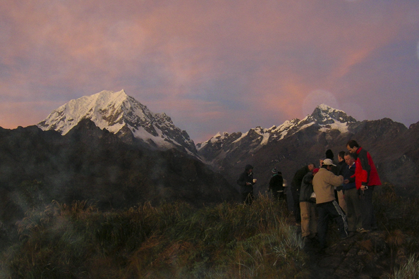 Watching the sun rise over the Andes