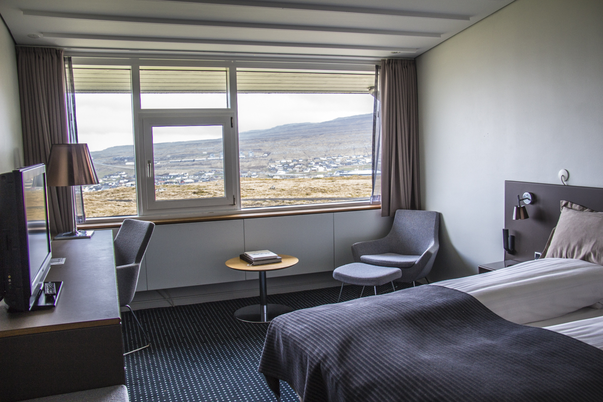 Bedroom at the Hotel Føroyar in Tórshavn on Streymoy an Island in the Faroe Islands 7106