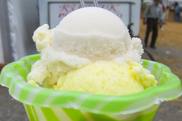 Beer and polenta ice cream from Trentino a region in Italy