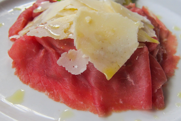 Bresaola or air-dried beef from Trentino in Italy