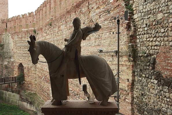Original equestrian statue of Cangrande in the Castello Vecchio in Verona