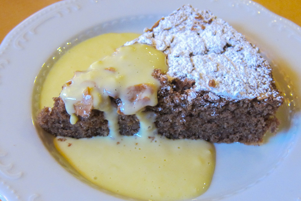 Chocolate, almond and apple cake from Trentino in Italy