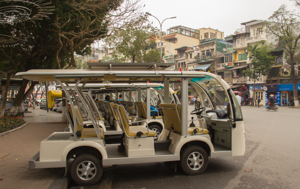 Electric tourist cars in Hanoi Vietnam