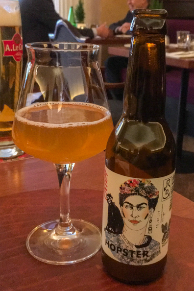 Frida, a Hopster hand-crafted wheat beer with fresh mango and passion fruit at Restaurant Leib resto ja Aed in Tallinn, Estonia
