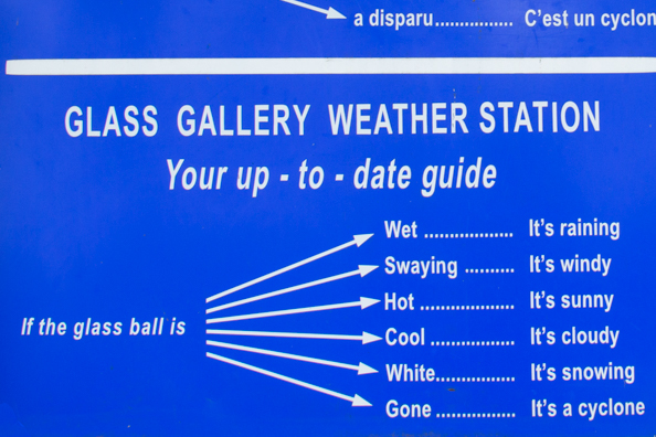 Glass ball weather station at Mauritius Glass Gallery