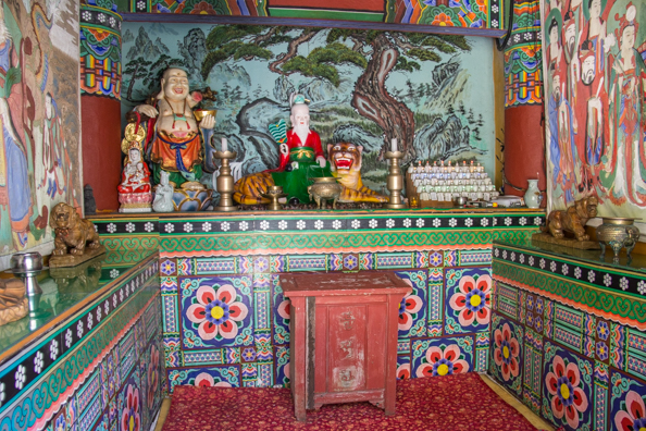 Interior of a shrine at Gumyeongsa Temple in Taejongdae Park in Busan, South Korea