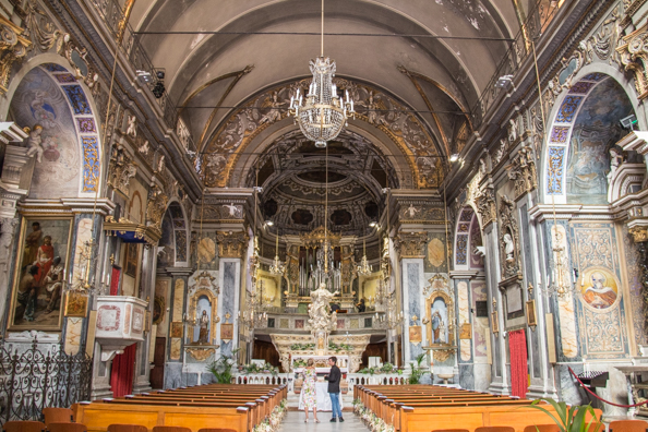 Interior of Chiesa di Santa Maria Maddalena  the old town of Bordighera in Liguria, Italy