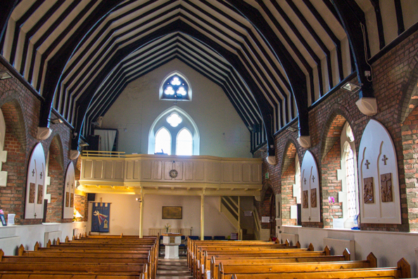 Interior of the Church of Our Lady of Mercy and St Joseph in Lymington, New Forest, Hampshire, UK