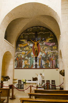 Interior of the trullo church of Saint Anthony in Aloerobello, Puglia, Italy