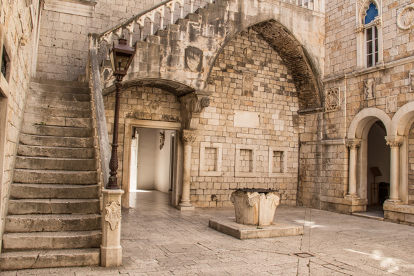 Internal courtyard of City Hall in Trogir, Croatia