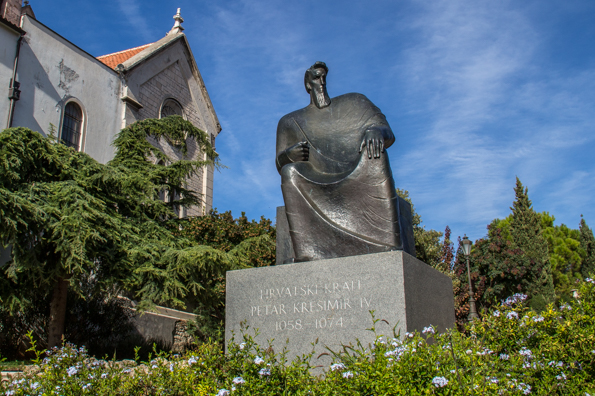 King Petar Krešimir statue in Šibenik in the Dalmatia region of Croatia