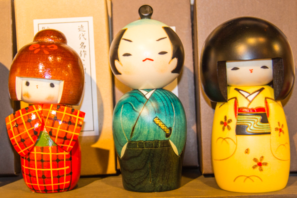 Kokeshi dolls in Arashiyama, Japan