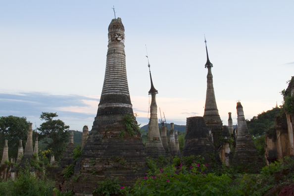 The ruins of the pagodas at Nyaung Ohak in Myanmar