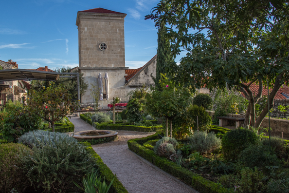 Medieval Mediterranean Monastery Garden in Šibenik in the Dalmatia region of Croatia