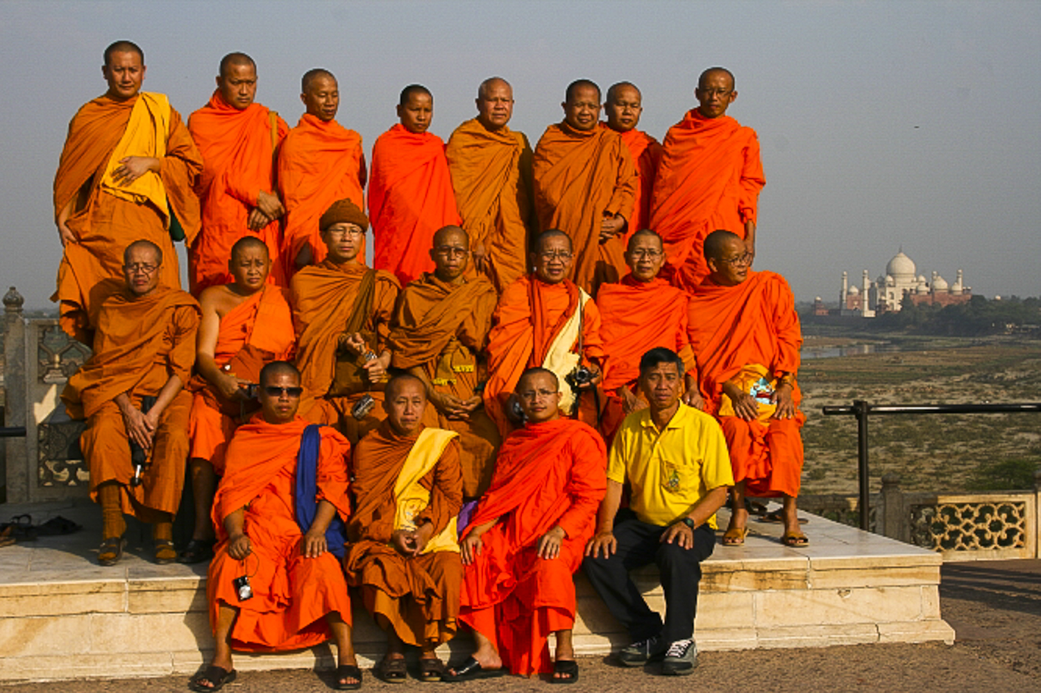 Monks at the Red Fort in Agra India