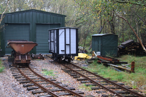 Narrow guage railway at the Mining Museum at Norden station Dorset