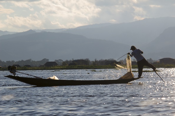 One-legged rower on Lake Inle Myanmar
