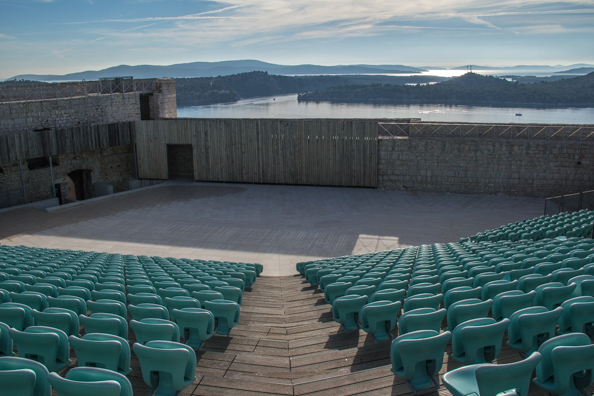 Open-air theatre on top of Saint Michael's Fort in Šibenik in the Dalmatia region of Croatia