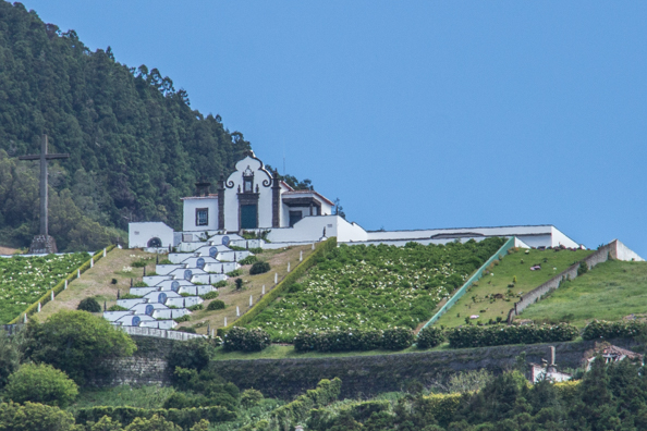 Our Lady of Peace Chapel above Vila Franca on São Miguel Island in the Azores