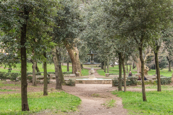 Park of Villa Borghese in Rome
