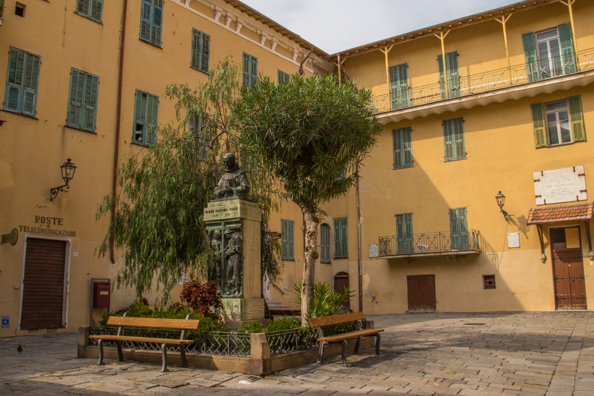 Piazza Padre Giacomo Viale in Bordighera in Liguria, Italy