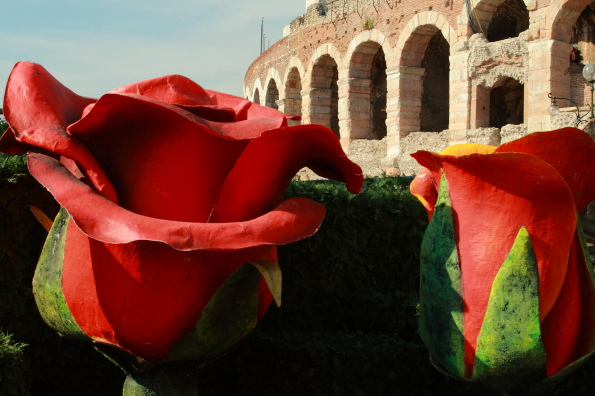 Scenery for the opera by the Arena in Verona