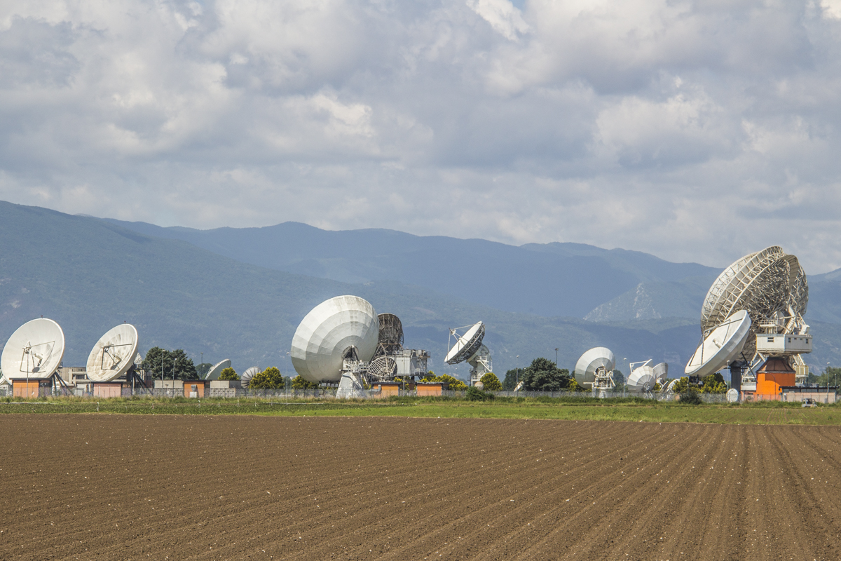 Telespazio’s Piero Fanti Space Centre on the plain of Fucino, Abruzzo, italy  9877