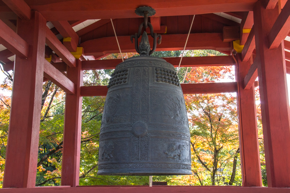 Temple bell at Byodoin Temple in Uji, Japan