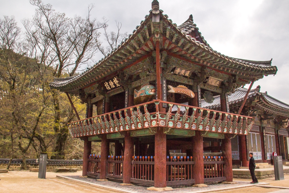 The Bell Pavilion at Tongdosa Temple in South Korea