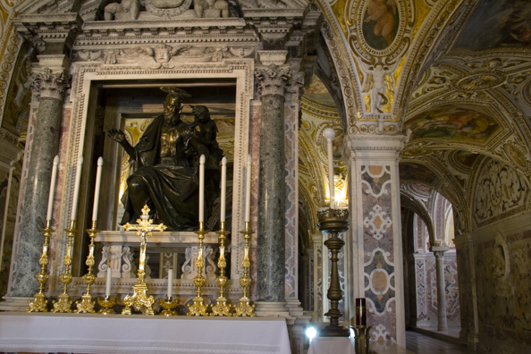 The crypt of  the cathedral of Saint Matthew in Salerno, Italy