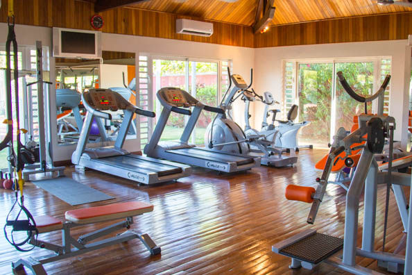 The gym at the Tamassa hotel, Bel Ombre on Mauritius