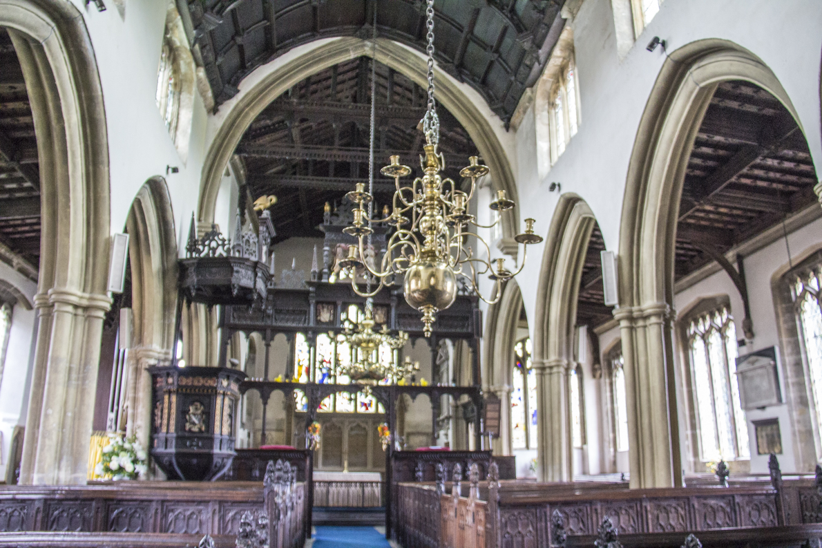 The Jacobean interior of the Church of St Mary the Virgin in Croscombe near Wells in Somerset, England  5541