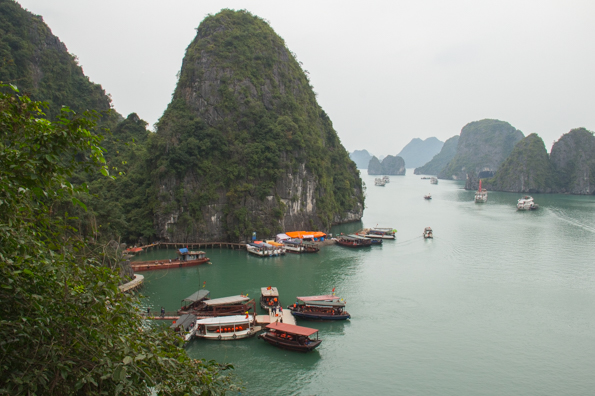 The view from the Dau Go Cave in Halong Bay in Vietnam