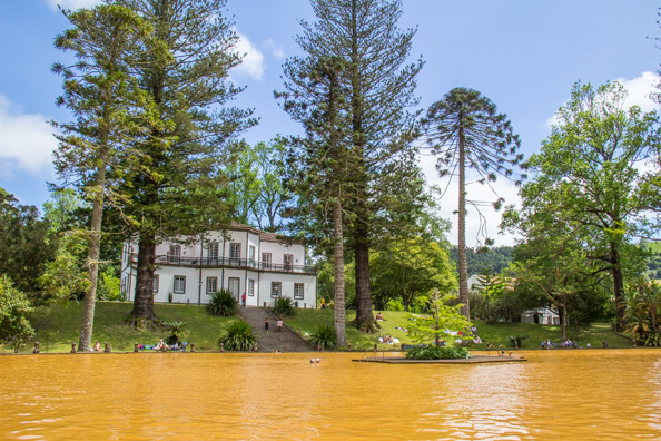 thermal pool in Terra Nostra Garden in the Furnas Valley on São Miguel Island in the Azores