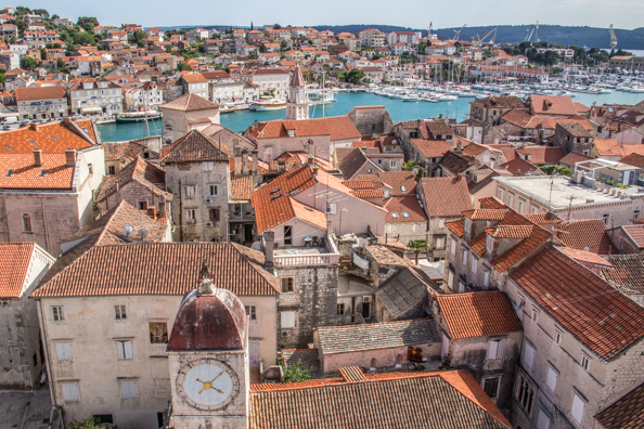 View from the bell tower of the Cathedral of St Lawrence in Trogir, Croatia