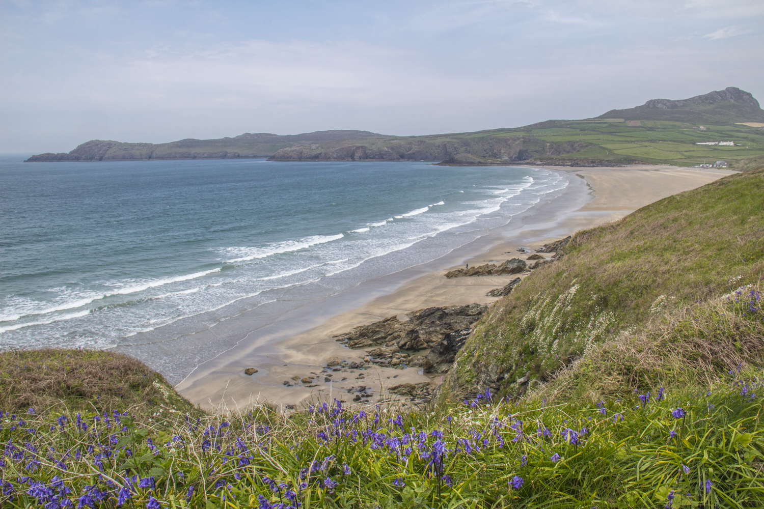 Whitesands from the Coastal Path near St David's in Pembrokeshire in Wlaes  9122